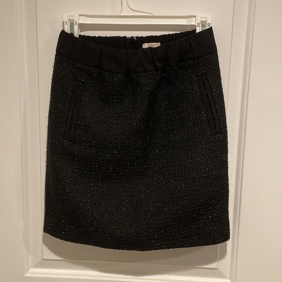 Loft tweed metallic black skirt XXS petite - Picture 4 of 6